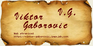 Viktor Gaborović vizit kartica